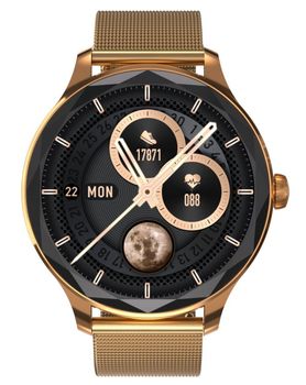 Smartwatch damski Garett Viva różowe złoto stalowy + pasek.jpg